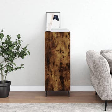 vidaXL Dressoir 34,5x34x90 cm bewerkt hout gerookt eiken, Huis en Inrichting, Verzenden, Nieuw