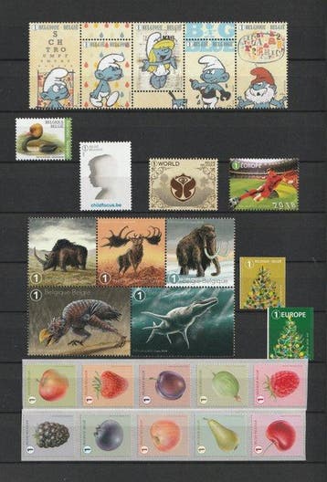 Belgique 2018 - Année complète avec tous les timbres, les