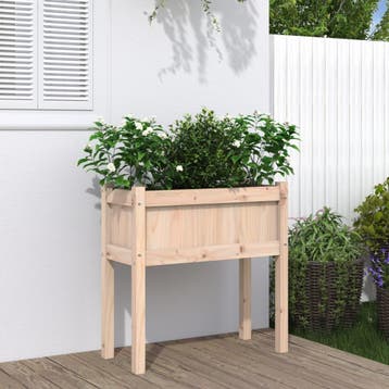 vidaXL Plantenbak met poten 70x31x70 cm massief grenenhout, Verzenden, Nieuw
