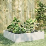 vidaXL Plantenbak verhoogd 100x100x25 cm staal wit, Verzenden