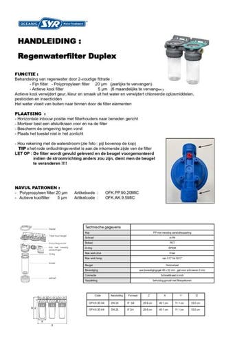 Regenwaterfilter voorfilter SYR duplex 3/4 aansluiting, Ophalen of Verzenden, Nieuw