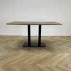 Vervoort kantinetafel 150x80 cm,  eiken - zwart, Gebruikt, Bureau