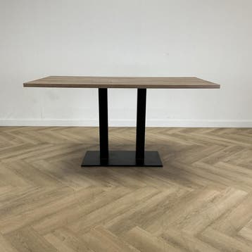 Vervoort kantinetafel 150x80 cm,  eiken - zwart, Gebruikt, Bureau