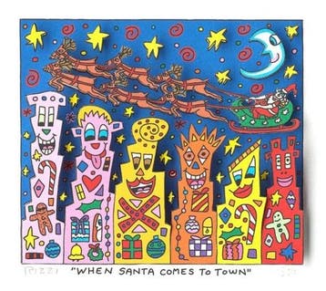 James Rizzi (1950-2011) - When Santa Comes To Town