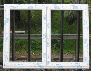 pvc raam , chassis , venster 164 x 123 creme ral 9001, Kunststof, Raamkozijn, Nieuw, Ophalen of Verzenden