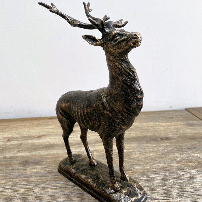 Edelhert - Figure - Fonte, Antiquités & Art, Curiosités & Brocante