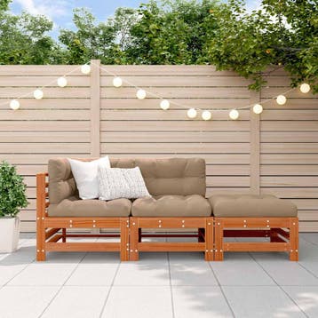 vidaXL Tuin loungeset 3 st Wasbruin Massief grenenhout, Verzenden, Loungeset