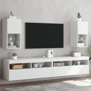 vidaXL Tv-meubelen 2 st met LED-verlichting 30,5x30x60 cm, Huis en Inrichting, Kasten |Televisiemeubels, Verzenden, Nieuw