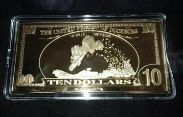 Donald Duck - 1 Dagobert duck gouden 10 dollar biljet -, Nieuw
