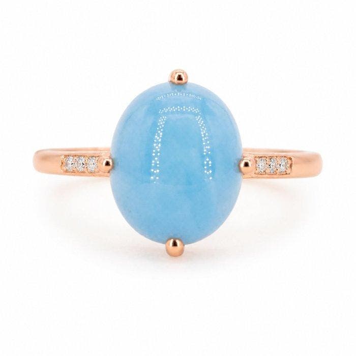 Sans prix de réserve - Bague Plaqué or Aigue-marine -, Bijoux, Sacs & Beauté, Bagues