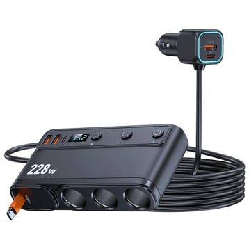 DrPhone CARXI - 228W Autolader 3x Sigarettenaansteker +, Verzenden