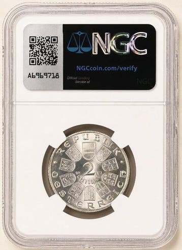 Oostenrijk. 2 Schilling 1931 - NGC MS63, Postzegels en Munten