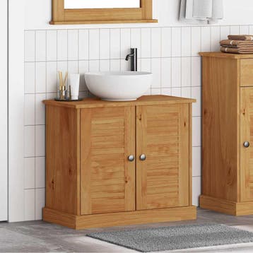 vidaXL Wastafelkast VIGO Bruin en Honingbruin 68 x 34 x 59, Huis en Inrichting, Tafels | Kaptafels, Verzenden, Nieuw