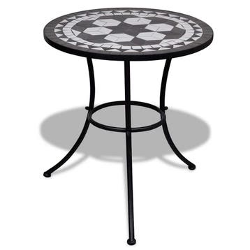 vidaXL Bistrotafel 60 cm mozaïek zwart en wit, Tuin en Terras, Verzenden, Nieuw