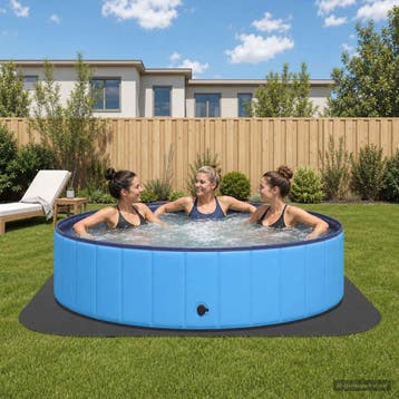 vidaXL Zwemgrondmat 36 st Ø 350 cm Rond EVA Schuim Zwart, Tuin en Terras, Verzenden, Nieuw