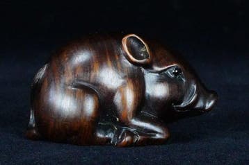 Absolute veiling – Gesigneerde Yoshikawa netsuke van, Antiquités & Art