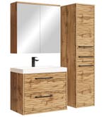 Badkamermeubel Etna 60cm eiken Badmeubel spiegel en zijkast, Huis en Inrichting, Badkamer | Badkamermeubels, Verzenden, Nieuw