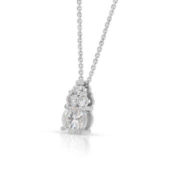 Ketting met hanger - 18 karaat Witgoud - 0.95ct. tw. Diamant