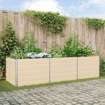vidaXL Plantenbak Ivoor 290 x 100 x 75 cm Gegalvaniseerd, Verzenden