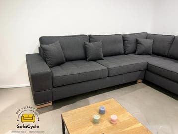 Hoekzetel zwart in stof extra ruim, hoek R – overstock, Verzenden, Nieuw
