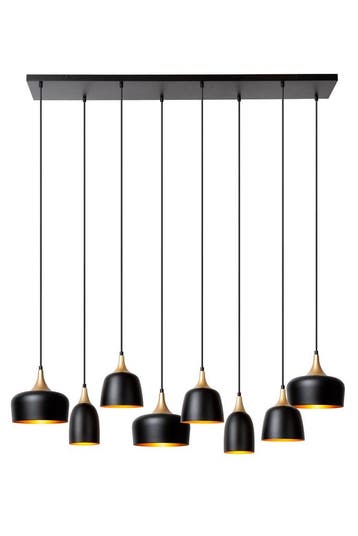 Hanglamp Lucide CHAYANNE -  - 8xE14 - Zwart, Verzenden, Nieuw