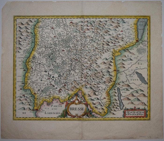 Frankrijk - Bresse; Hondius/Janssonius - Bresse - 1621-1650, Boeken, Atlassen en Landkaarten