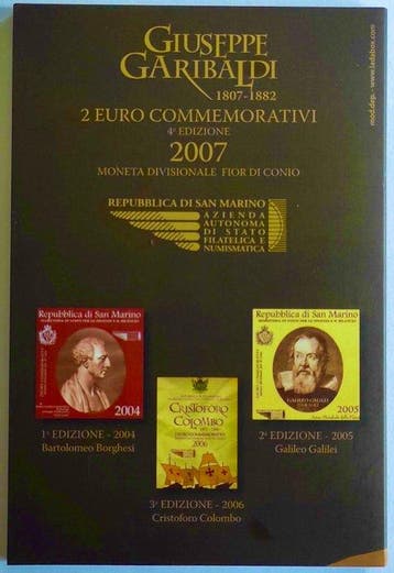 San Marino. 2 Euro 2007 Giuseppe Garibaldi (Zonder