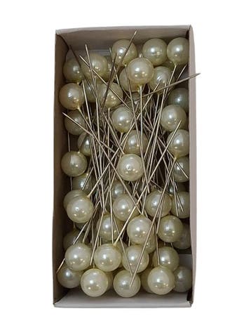 Parelspelden Push pin Ivory 10 mm Set 72, Nieuw