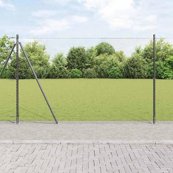 vidaXL zeshoekig gaashek met betonnen voetstuk 25 x 1,4 m, Verzenden