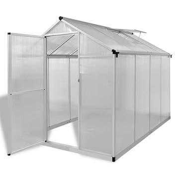 vidaXL Tuinkas met basisframe 4,6 m² versterkt aluminium, Verzenden, Nieuw
