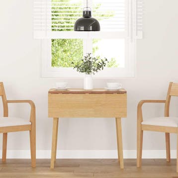 vidaXL Eettafel massief hout naturel rubber, Huis en Inrichting, Verzenden, Nieuw