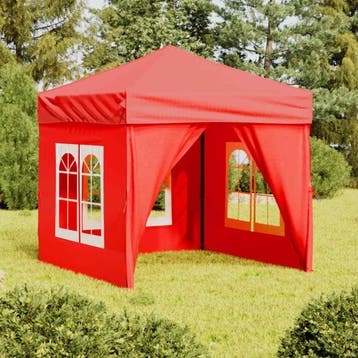 vidaXL Partytent inklapbaar met zijwanden 2x2 m rood, Tuin en Terras, Partytenten, Verzenden, Nieuw