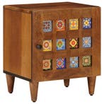 vidaXL Nachtkastje Bruin 40 x 33 x 46 cm Massief Mango Hout, Maison & Meubles, Verzenden