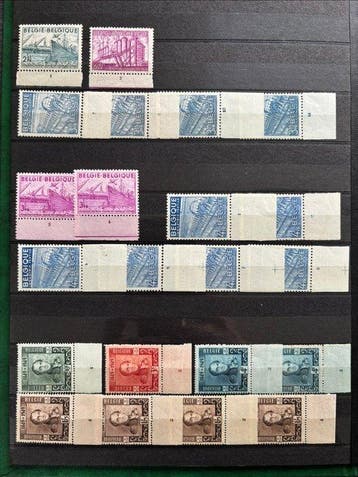 Belgique 1936/1963 - Belle collection de 650 timbres avec, Timbres & Monnaies