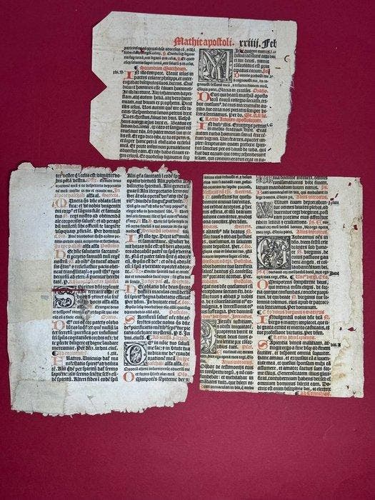 Unkown - 16th Century Missal Leaves - 1550, Antiek en Kunst, Antiek | Boeken en Manuscripten