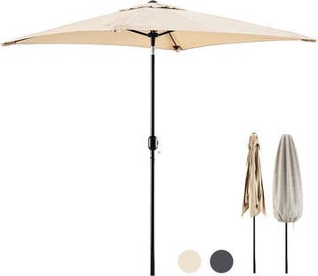 2dekans | Tristar Stokparasol - Vierkant - 200x200cm -, Ophalen of Verzenden