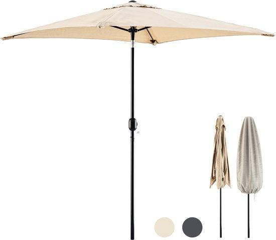 2dekans | Tristar Stokparasol - Vierkant - 200x200cm -, Tuin en Terras, Parasols, Ophalen of Verzenden
