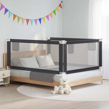 vidaXL Bedhekje peuter 190x25 cm stof donkergrijs, Verzenden, Nieuw