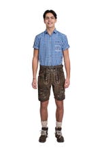 Lederhose kurz, brown vintage, with belt, Verzenden, Nieuw