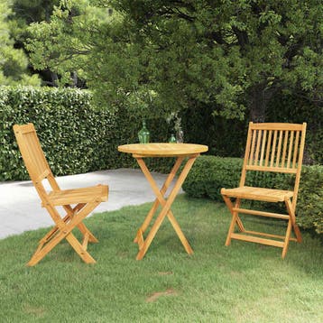 vidaXL 3-delige Tuinset inklapbaar massief acaciahout, Tuin en Terras, Verzenden, Nieuw, Tuinset