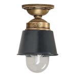 Plafondlampen Kostas Brass Plafondlamp Antraciet, Huis en Inrichting, Lampen | Plafondlampen, Verzenden, Nieuw, Glas