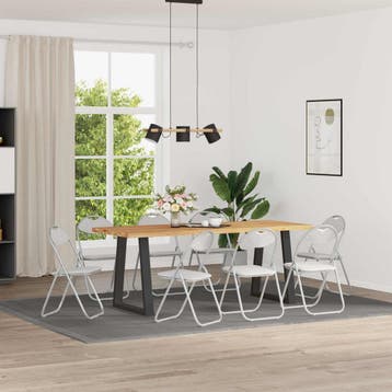 vidaXL Inklapbare stoel 8 st Kunstleer Wit en Grijs 48 x, Verzenden, Nieuw