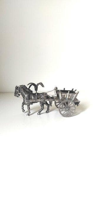 GM - Figurine - Miniatura Cavallo con Carro tradizionale