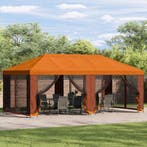 vidaXL Tuinpaviljoen 6 x 3 m Oranje Polyester en Staal 190, Verzenden, Nieuw
