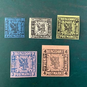 Bergedorf - Volledige emissie wapenschild gekeurd - MH -, Gestempeld