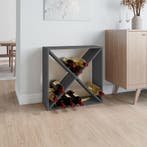 vidaXL Wijnkast 62x25x62 cm massief grenenhout grijs, Verzenden