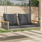 vidaXL Schommelbank met kussens 109x62x40 cm poly rattan, Verzenden