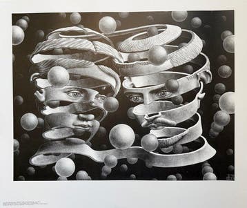 M.C. Escher - “Band without end”. Gedateerd en gesigneerd in