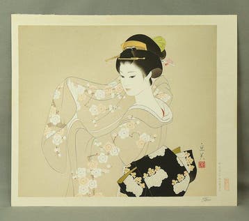Original Woodblock Print - Tamoto(Sleeve of Kimono) -