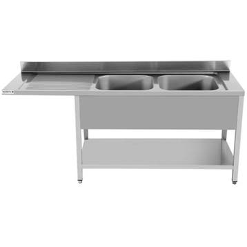 Spoeltafel | RVS | Achteropstand + Bodemschap | Zelfmontage, Zakelijke goederen, Horeca | Keukenapparatuur, Verzenden, Nieuw in verpakking